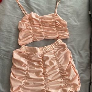 Rose gold set short with crop top